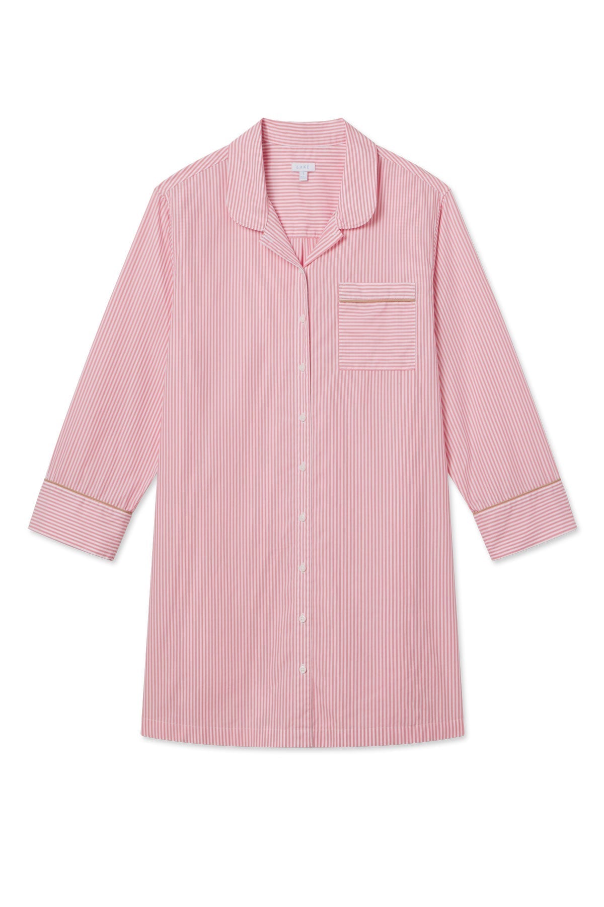 Poplin Piped Nightgown in Gelato Riviera Stripe