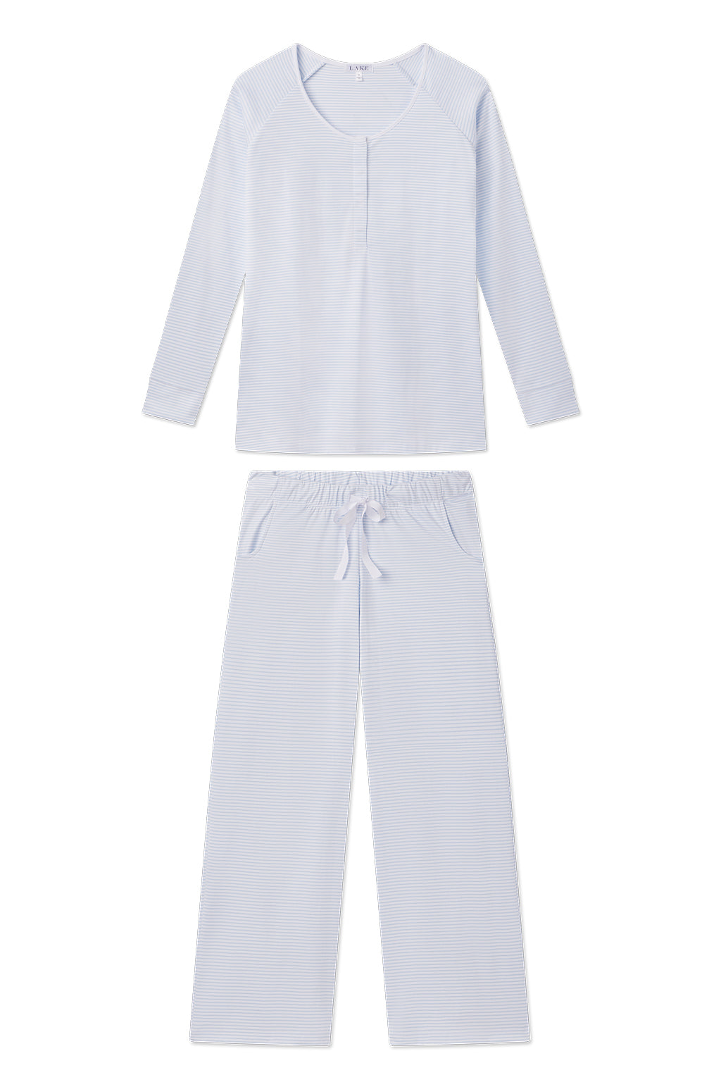 Pima Maternity Wide Leg Pajama Set in French Blue