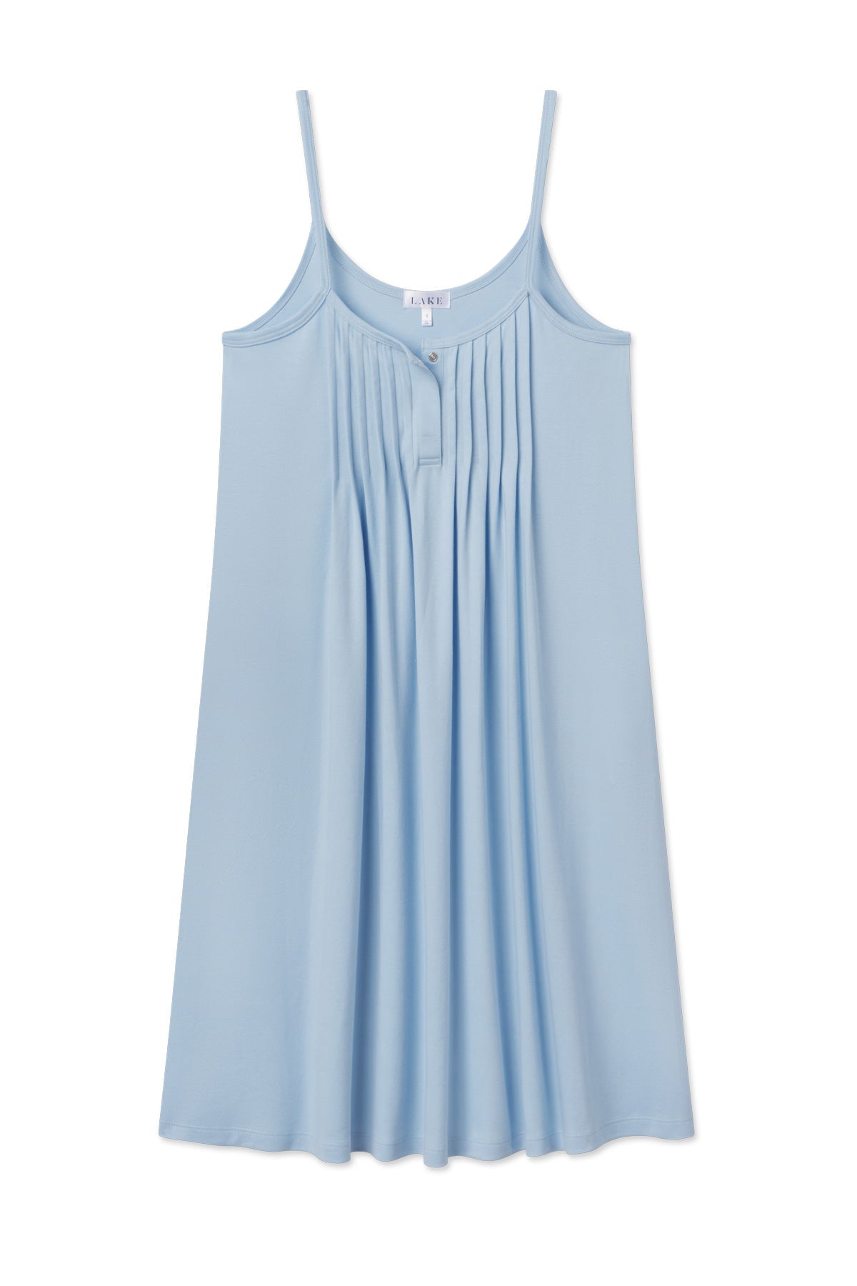 Maternity Pima Pleat Neck Nightgown in French Blue