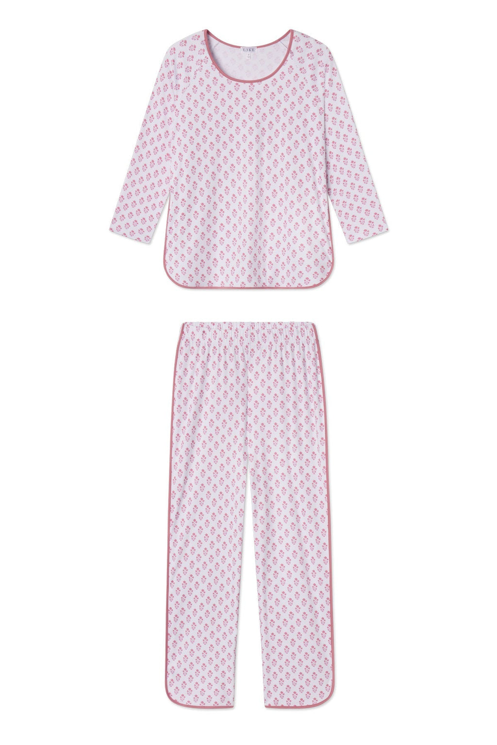 Pima Long-Long Set in Light Camellia Posy