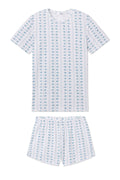 Pima Crew Shorts Set in Haven Blue Garden Arbor