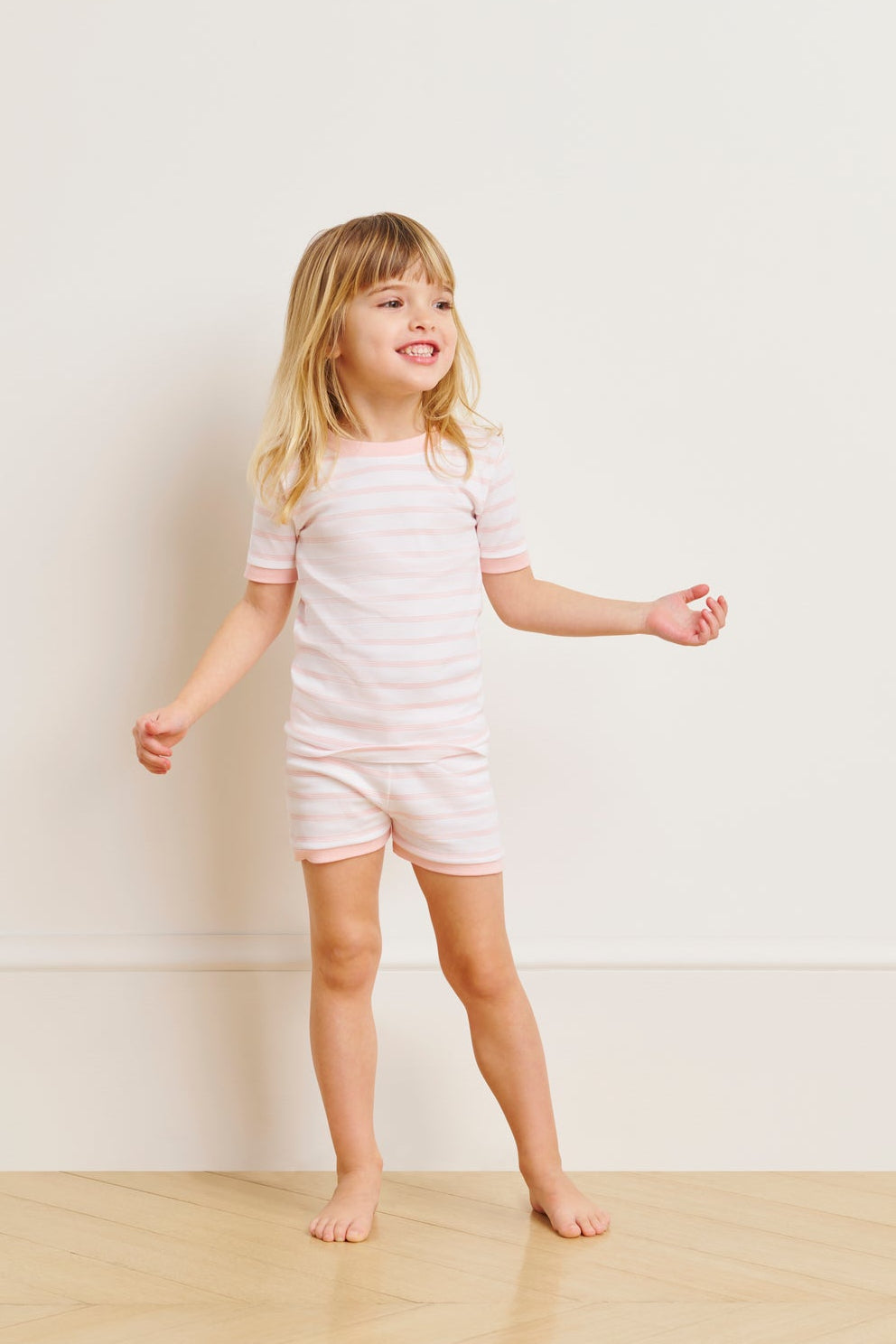 Kids Shorts Set in English Rose Triple Stripe