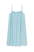 Pima Ruffle Nightgown in Salt Spray Tidal Stripe
