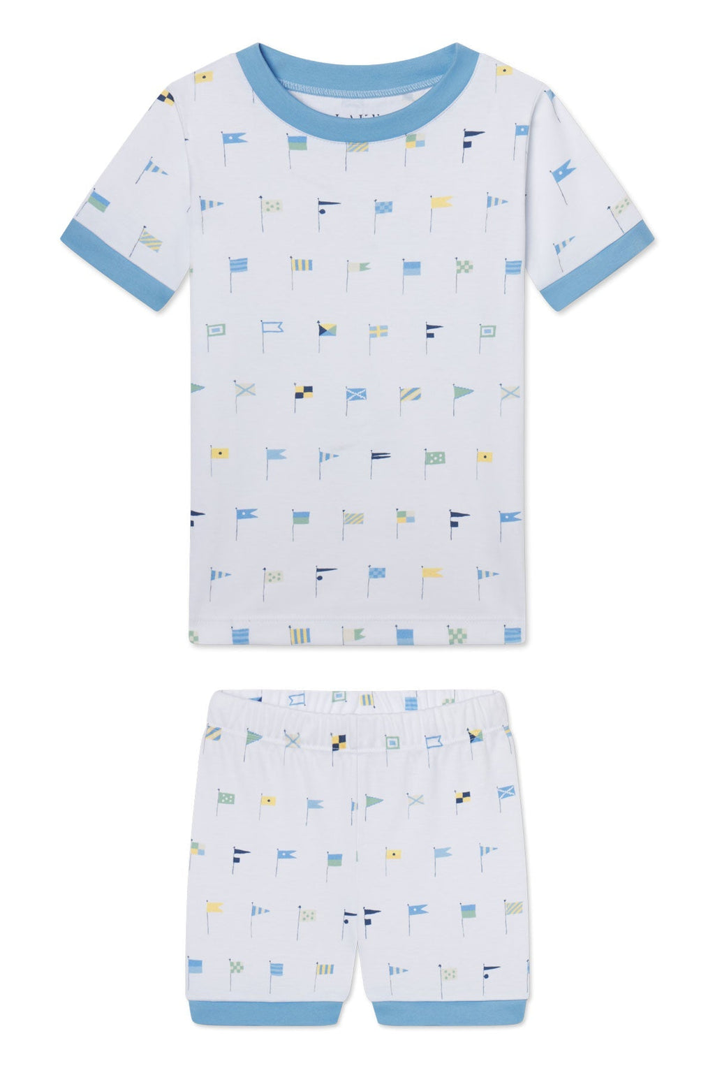 Kids Shorts Set in Baltic Blue Nautical Flags