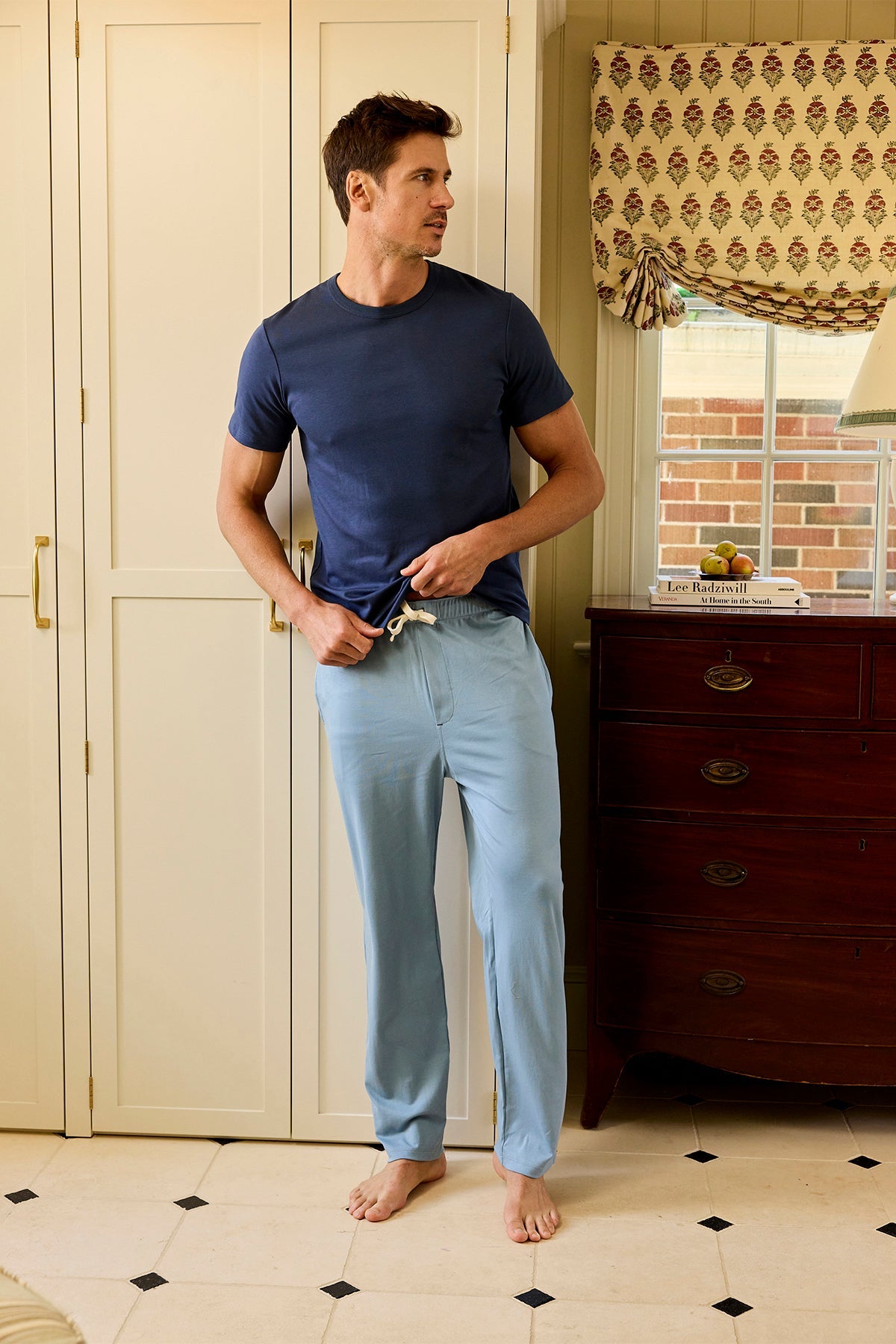 Men's Pima Sleep Pants in Anchor Blue
