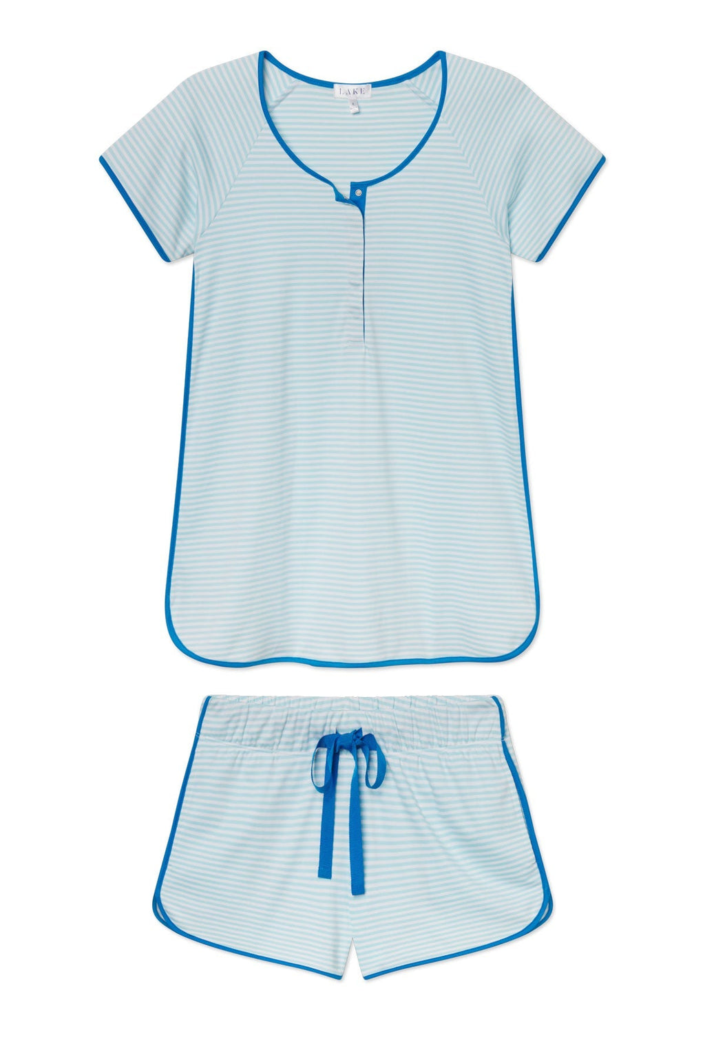 Pima Maternity Shorts Set in Salt Spray Heritage Stripe