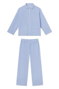 Georgie Pocket Pants Set in Blue Seersucker