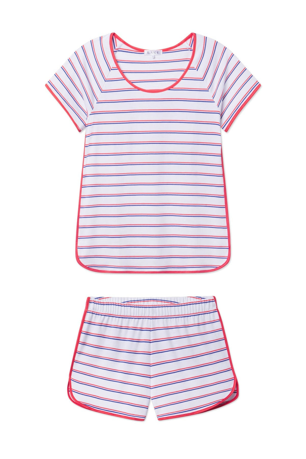 Pima Shorts Set in Lapis Bicolor Tidal Stripe