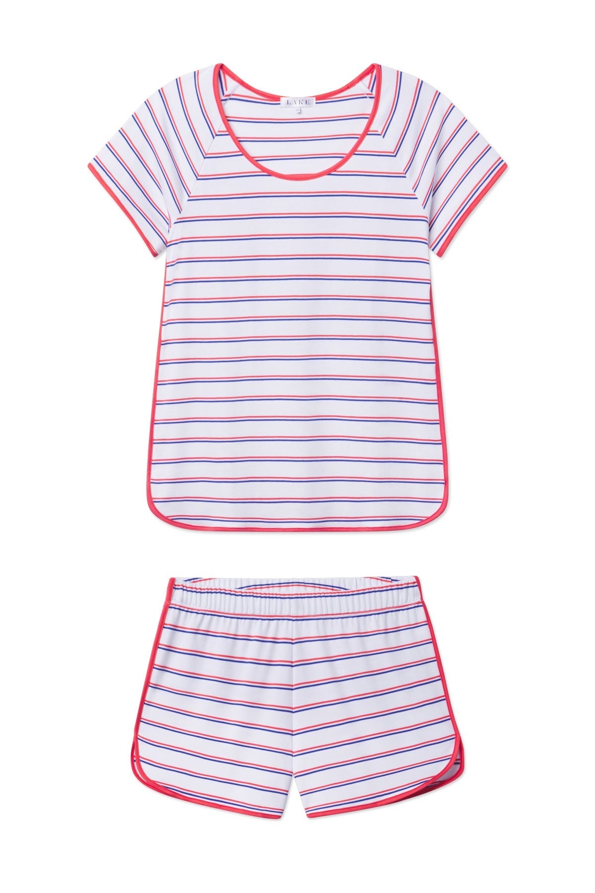 Pima Shorts Set in Lapis Bicolor Tidal Stripe