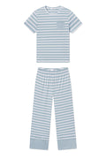 Pima Crew Wide Leg Pajama Set in Mixed Seabrook Stripe
