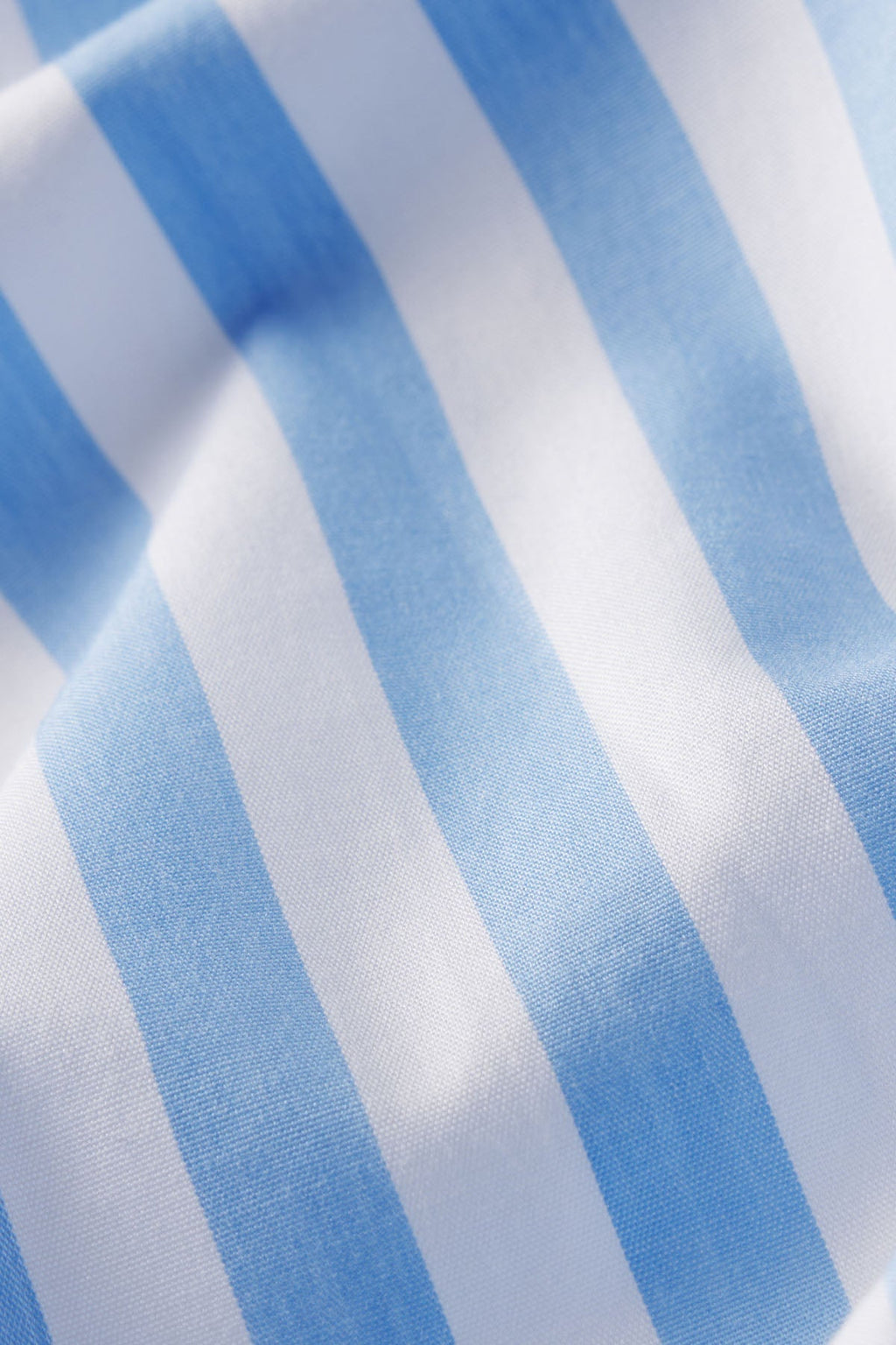 Poplin Piped Short-Long Set in Baltic Blue Beam Stripe