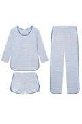 Pima Long Sleeve Bundle in French Blue Club Stripe