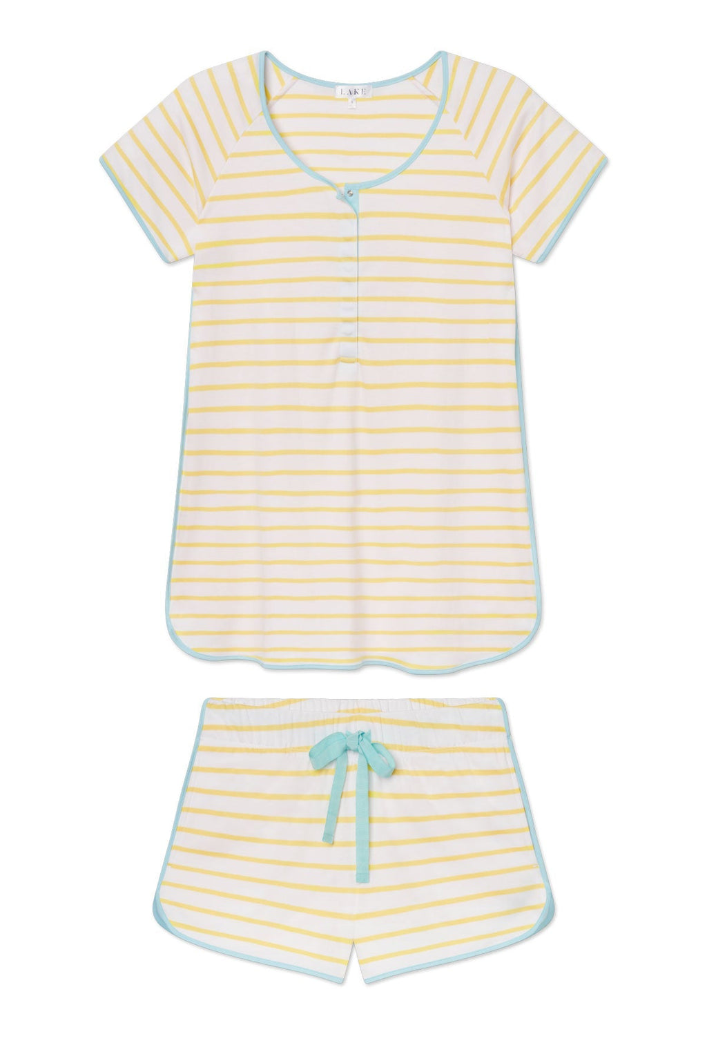 Pima Maternity Shorts Set in Zest Anchor Stripe