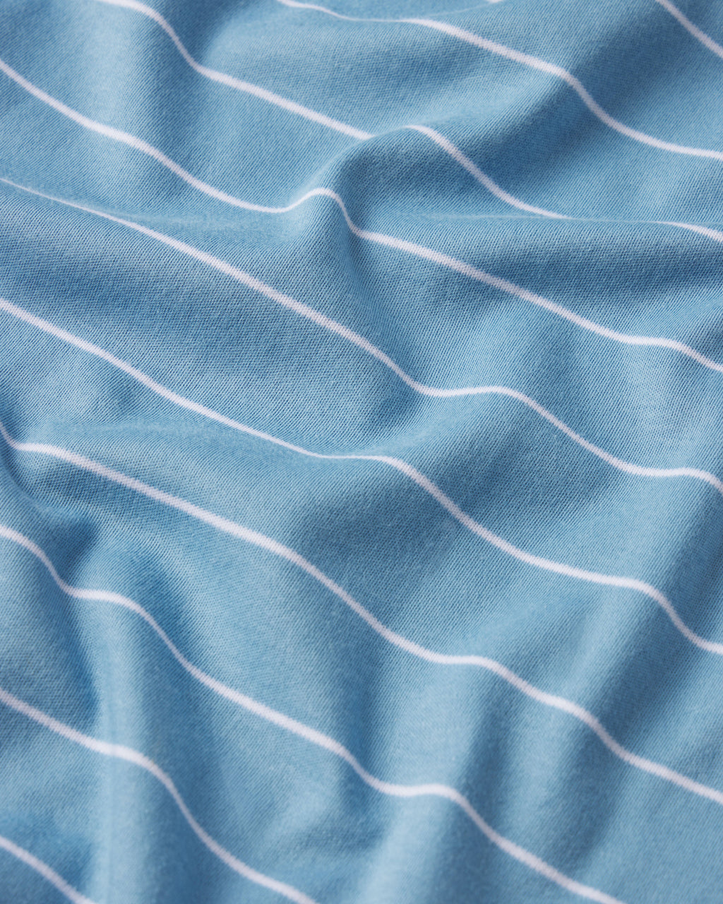 Pima Ruffle Nightgown in Serene Blue Boating Stripe