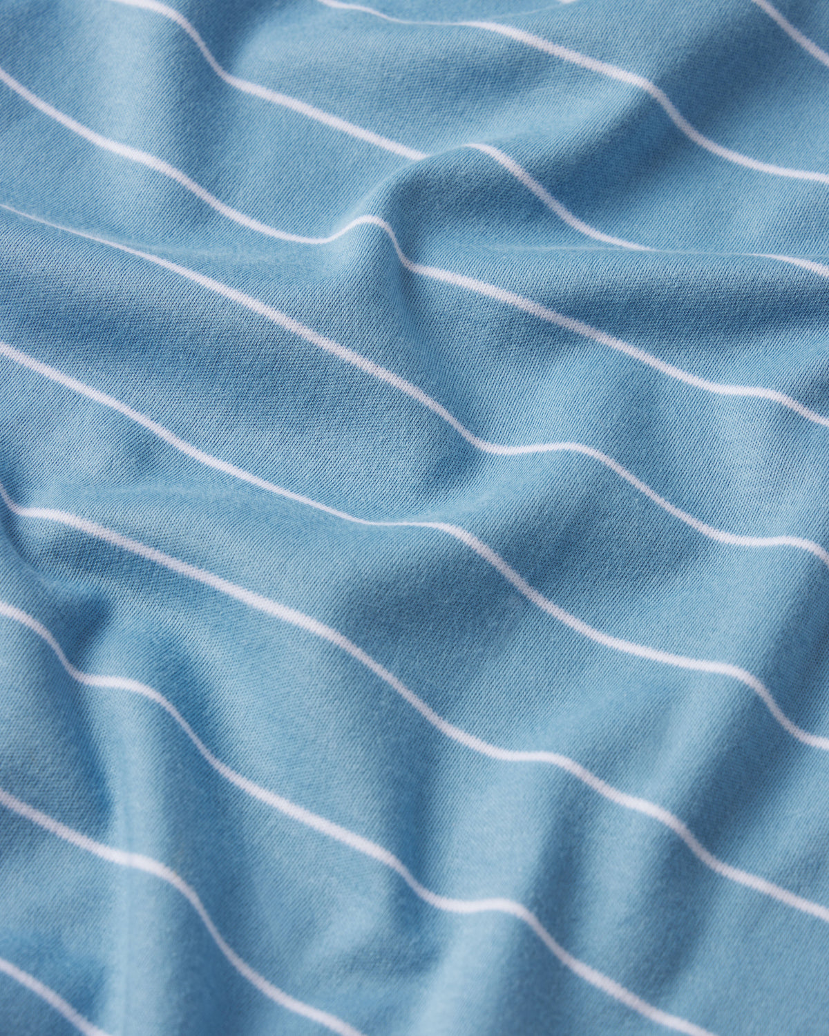 Pima Ruffle Nightgown in Serene Blue Boating Stripe