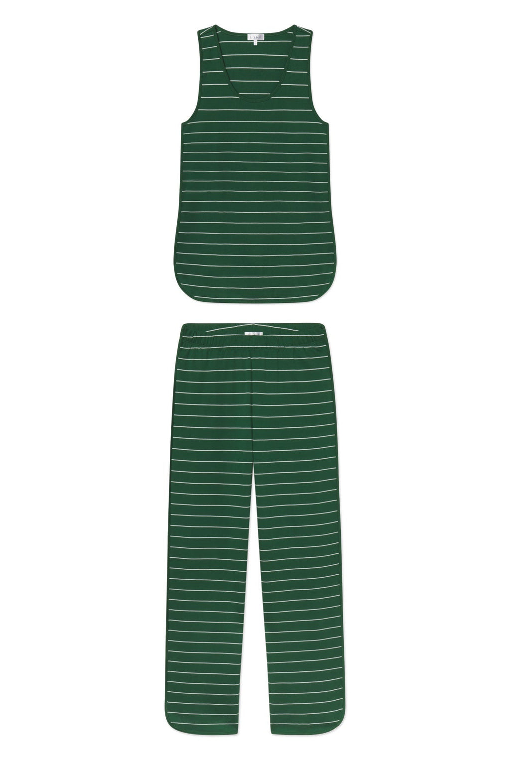 Pima Tank-Long Set in Eden Boating Stripe