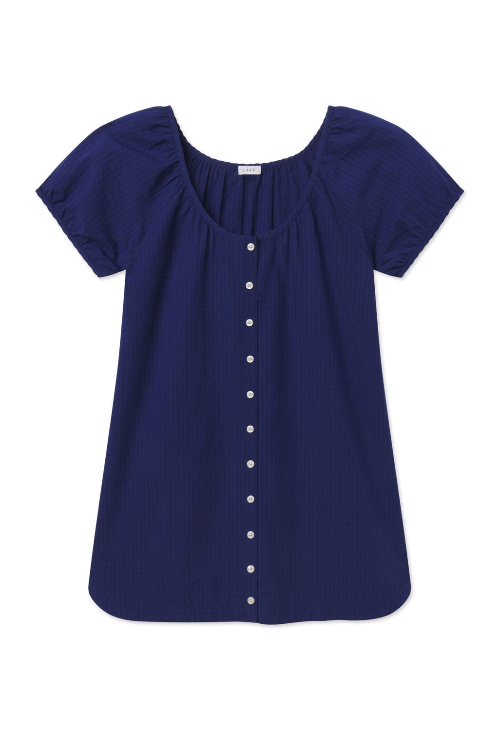 Charlie Nightgown in Blue Depths Seersucker