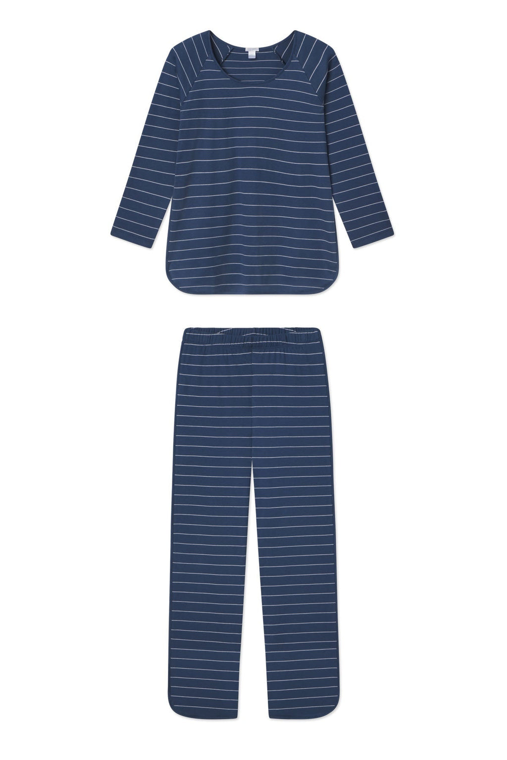 Pima Long-Long Set in Navy Boating Stripe