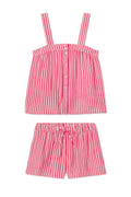 Hamptons Shorts Set in Bougainvillea Stripe Gauze