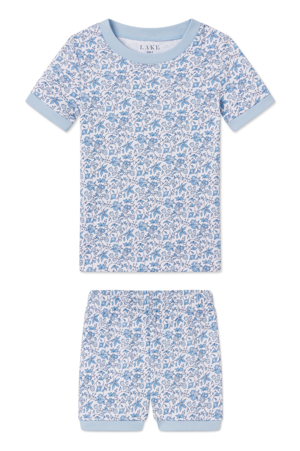 Kids Shorts Set in Delft Blue Garden Floral