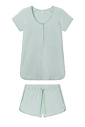 Pima Maternity Shorts Set in Parisian Green