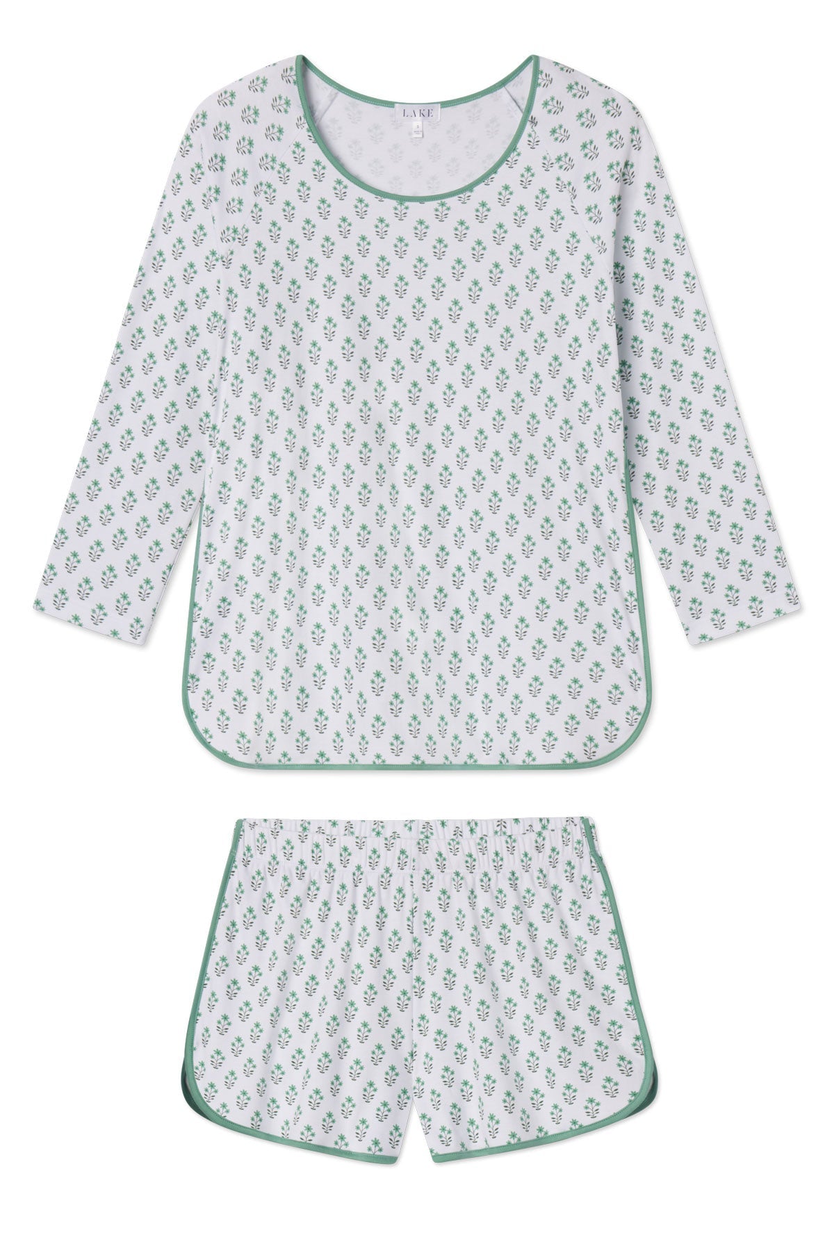 Pima Long-Short Set in Boxwood Posy